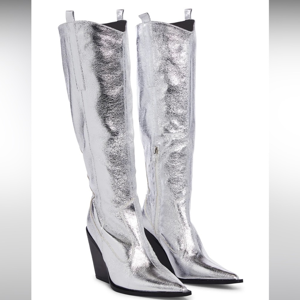 Public Desire Silver Heeled Boots